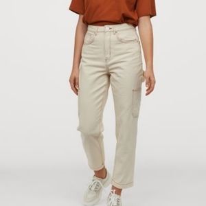 NWT H&M Contrast Stitch Utility Jeans 12